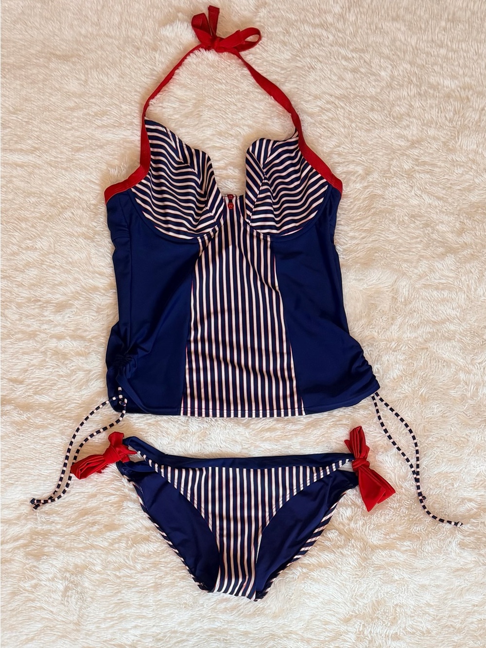 Curvy Kate Ahoy Halterneck Tankini Set - Nautical Stripe - NWT - Size 36G / XL